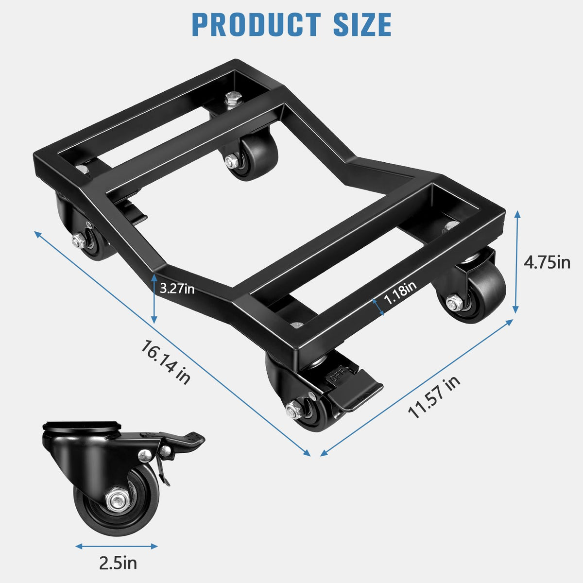 KEDSUM Car Dolly Set of 4, 6000 LBS Wheel Dolly, Heavy Duty Vehicle Dollies, Double V-Shaped Design & Nylon Casters with Brakes Used for Moving Cars, Trailers, SUV, Motorcycles and Boats