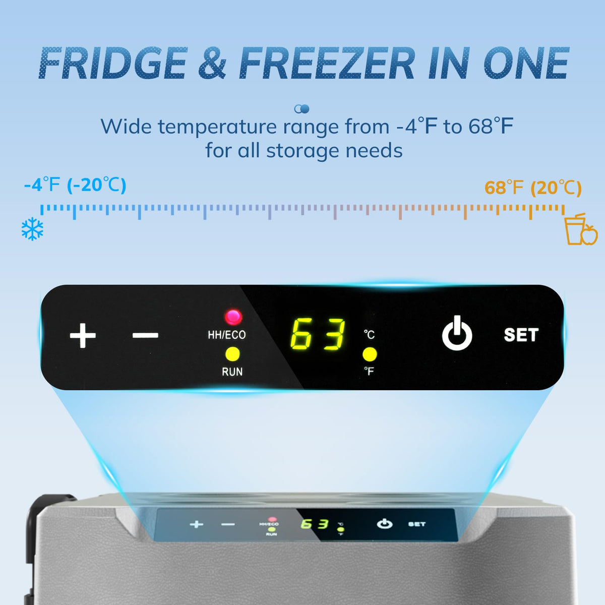 Antarctic Star 12 Volt Car Refrigerator,43QT(40L) Electric Cooler, -4℉~68℉ Portable Fridge Freezer,12V 24V DC 100-240V AC Car Fridge with Wheels&2 Baskets for Car,Camping,RV,BLACK