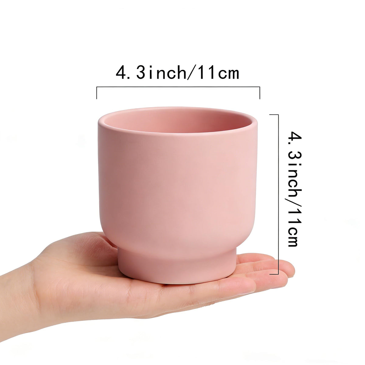 LB Pink Ceramic Plant Pots for Indoor Plants, Succulent Planters Ceramic Plant Pot, Cute Flower Pots for Living Room Office Home Decor, Round Flower Pot of 4.3 Inch(Plant Not Included)
