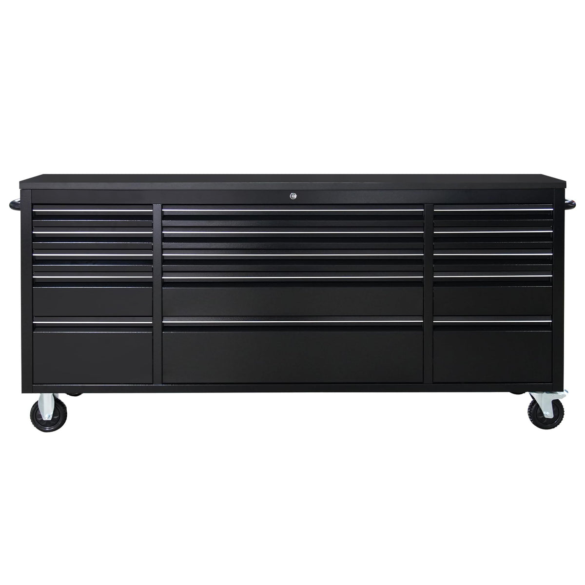 CT Copper Tailor 72-inch Rolling Tool Chest with 15 Drawers and Wheels, Mobile Garage Workbench, Large Tool Box Storage Tool Cabinet with Wood Top for Workshop, Matte Black