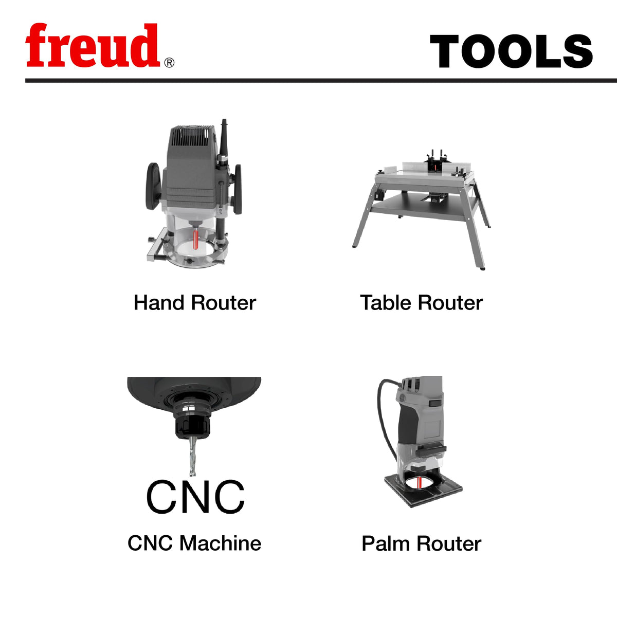 Freud 90-150: 5 Piece Up Spiral Bit Set