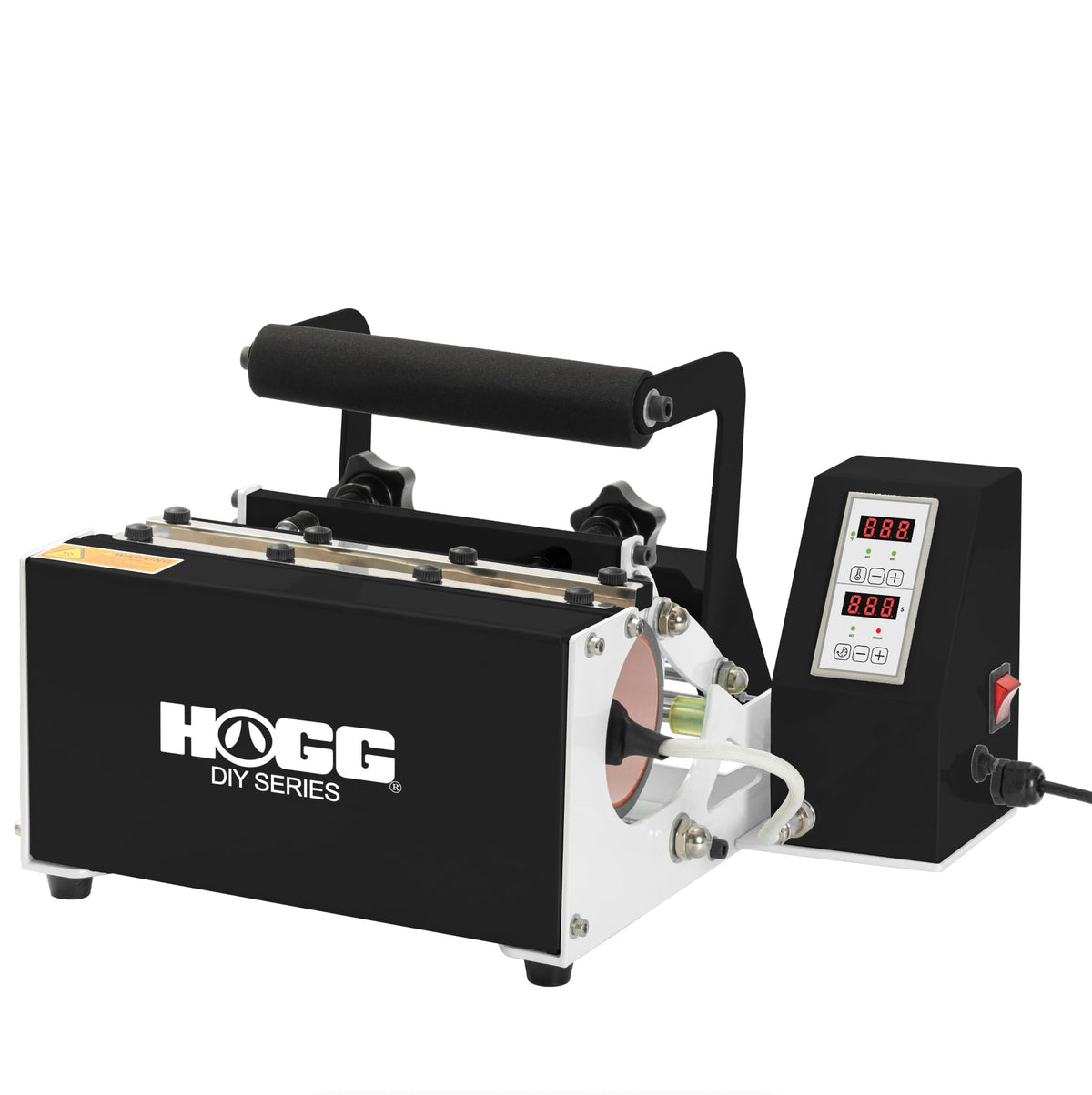 Hogg DIY Series Quick N' Easy Tumbler Heat Press Machine Bundle for Most Straight Sublimation Tumblers, Mugs, Bottles w/Bonus 20oz Sublimatable Skinny Tumbler, Sublimatable Paper, Gloves, & Heat Tape