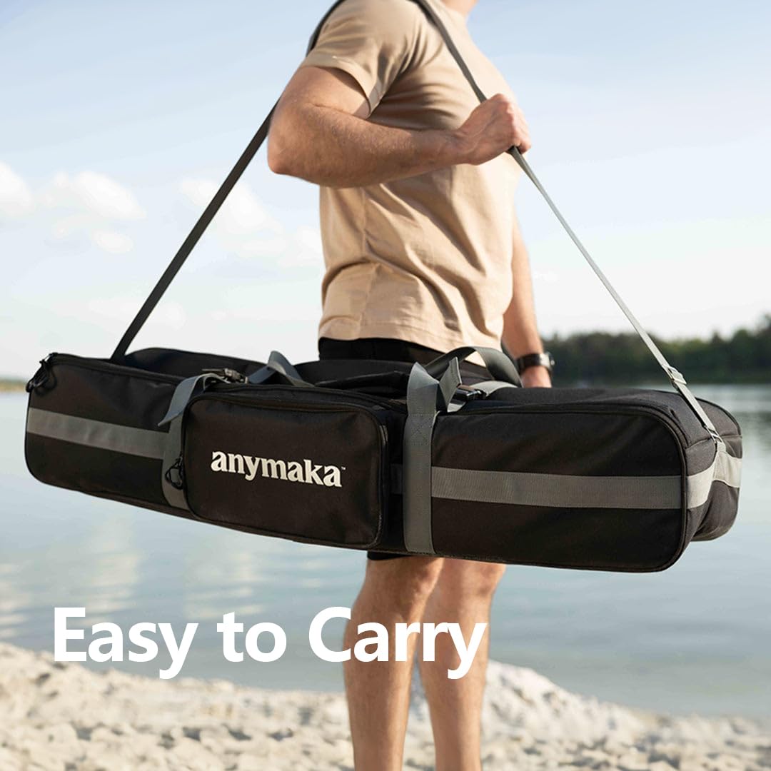 anymaka Set Up in 3 Seconds Adjustable Portable Aluminum Alloy Hammock Stand for Outside with Chair Mode & Lounge Mode up to 105'' (Hammock Stand Black)