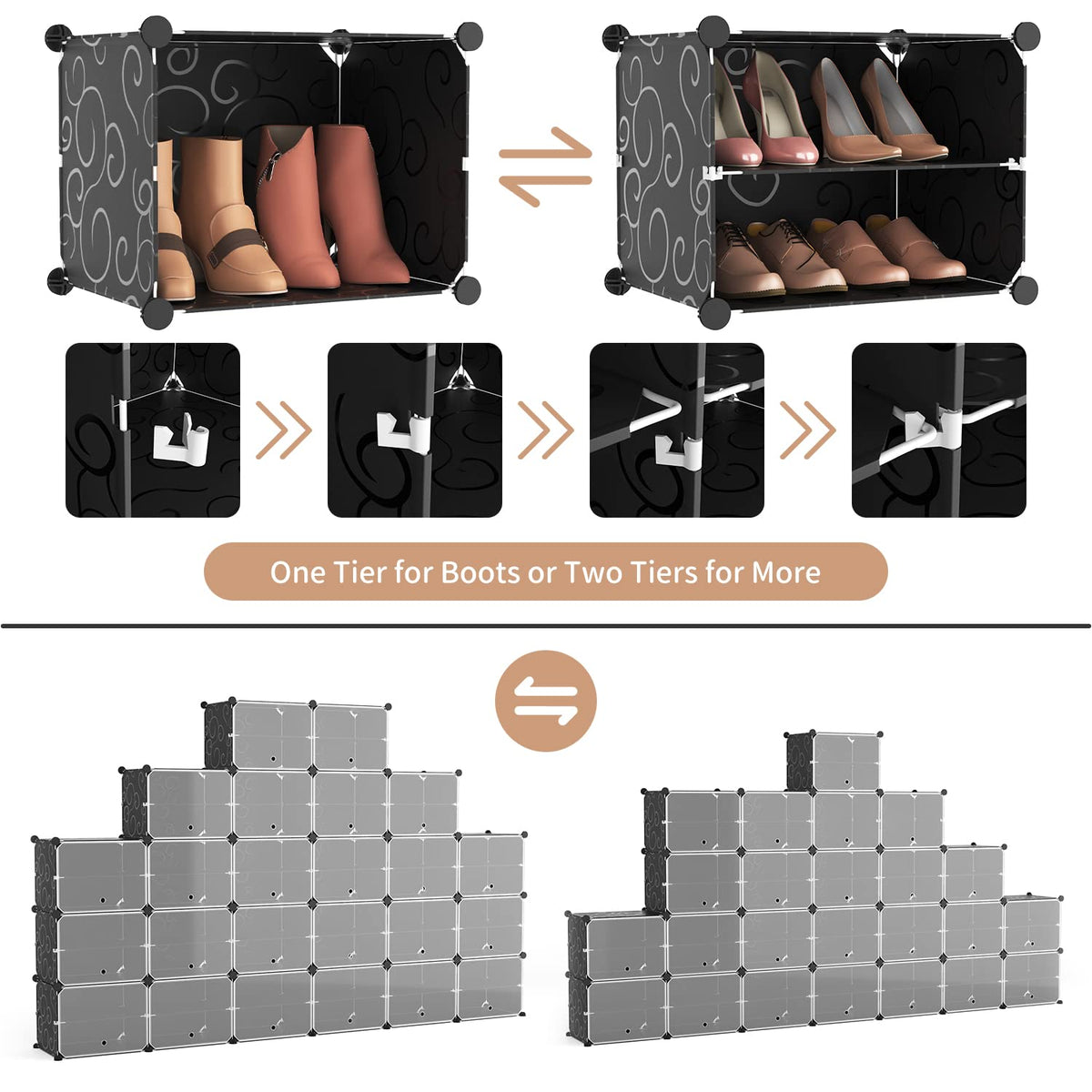 ROJASOP Shoe Storage Cabinet, 12-Tier Shoe Organizer 96 Pairs Extra Large Plastic Shoe Rack with Covers Portable Shoe Rack Organizer with Doors Big Shoe Rack for Closet Entryway Bedroom