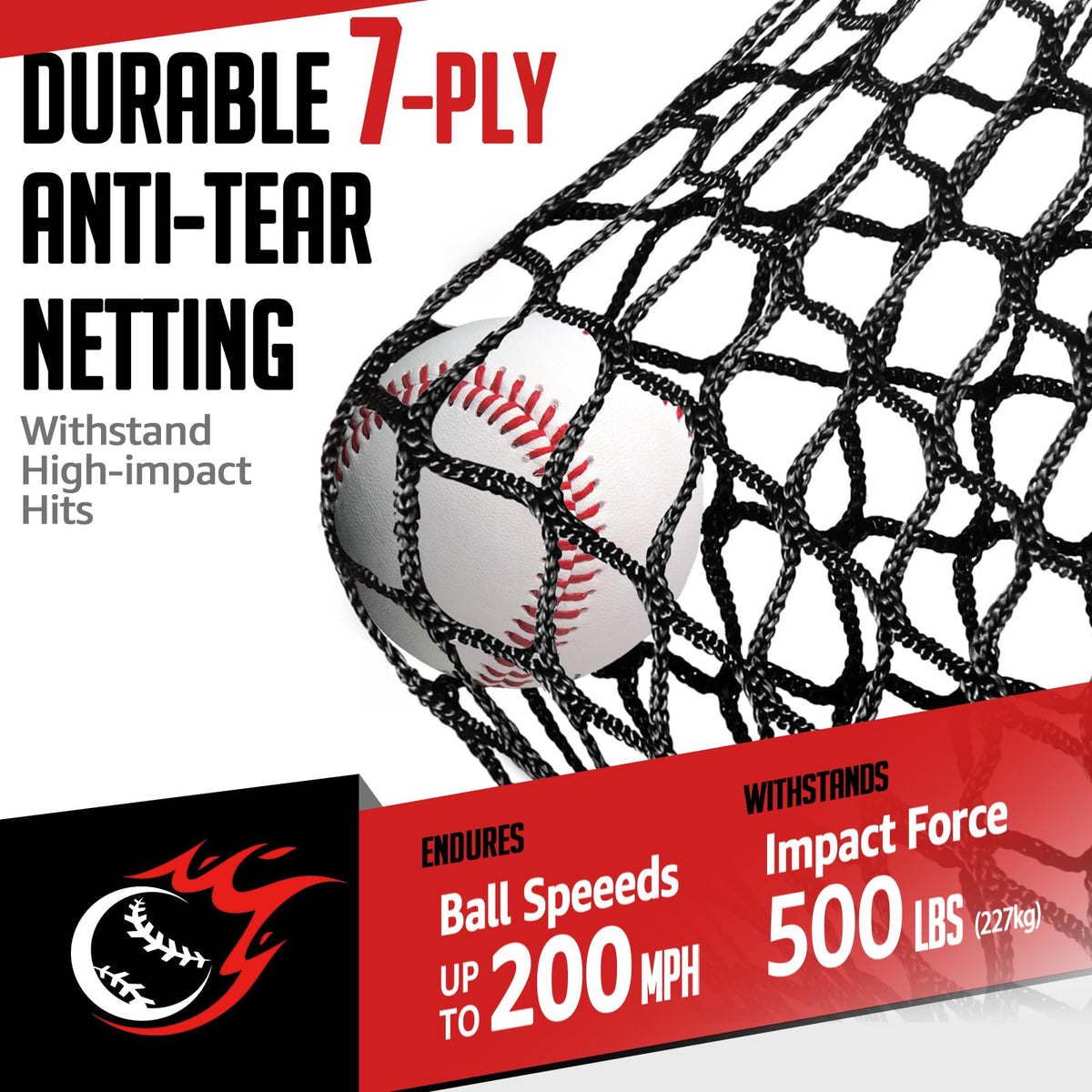 Baseball Softball Net, 7x7 ft Pitching & Batting Net with Dummy Batter, Large Ball Collection System, 2 Strike Zones, Batting Tee, Carry Bag for Batting Pitching Hitting, Great for All Levels