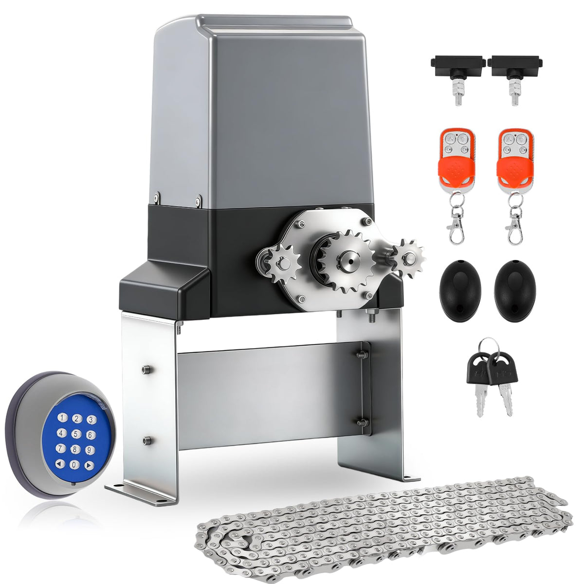 Spolehli 5300lbs Heavy-Duty Automatic Sliding Gate Opener with Chain Drive, 1200W AC Motor, WiFi/App& Keypad& Remote Control, Infrared Safety Sensor- Complete Kit for Driveway Slide Gates Up to 40ft