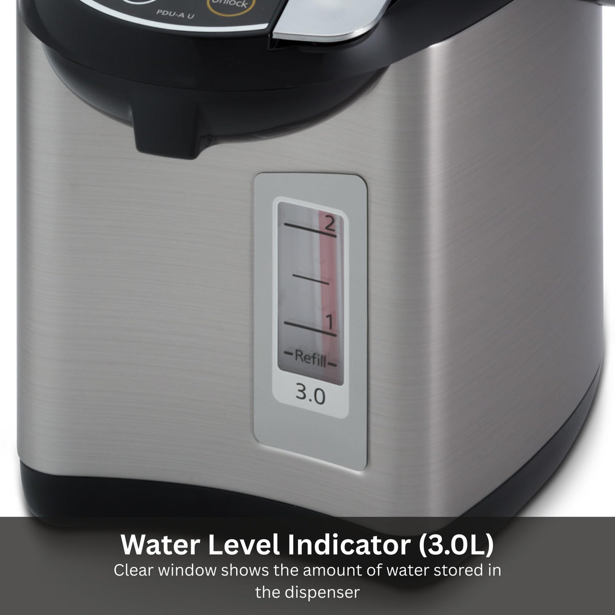 Tiger PDU-A30U-K Electric Hot Water Boiler and Warmer, Stainless Black, 3-Liter