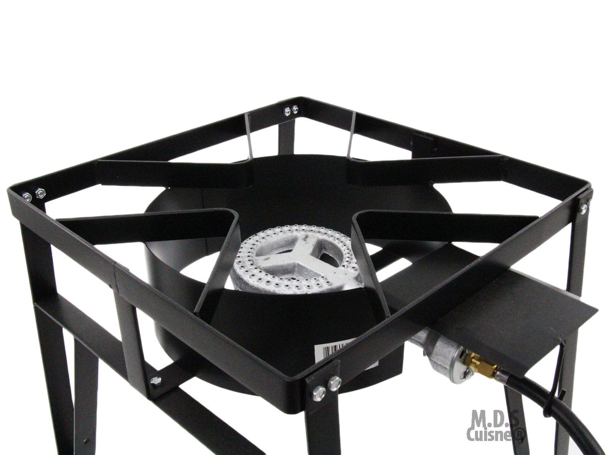 M.D.S Cuisine Cookwares Single High Pressure Gas Burner Square Patio Outdoor Stove Propane Camping Heavy Duty