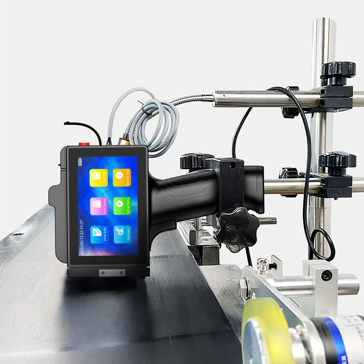 TIKTONER TIJ800P Handheld Inkjet Printer 1 inch Portable Handheld Printer Gun 5 Inch Screen Quick Drying Inkjet Coding Machine for Batch Number/Date/Barcode/QR Code/Logo etc
