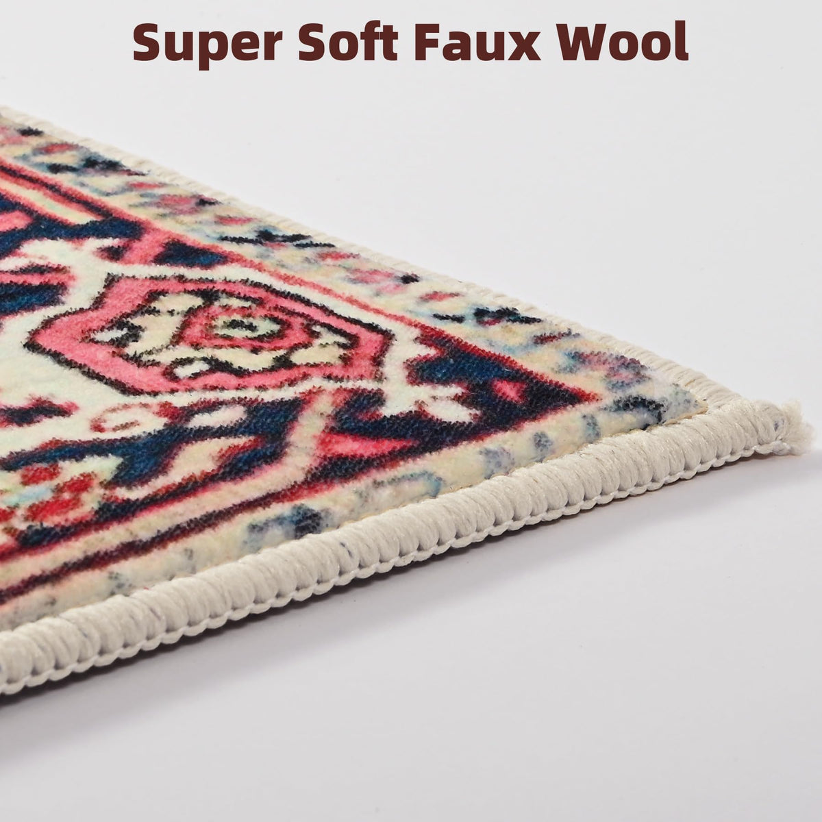 jxgzyy Soft Area Rug for Bedroom, 0.31'' Thick Red Persian Style Rug for High Traffic Area, Foyer Rugs for Entryway 5×7, Beautiful Lounge Rug with Cotton Backing, Low Pile Faux Wool Carpet for Study