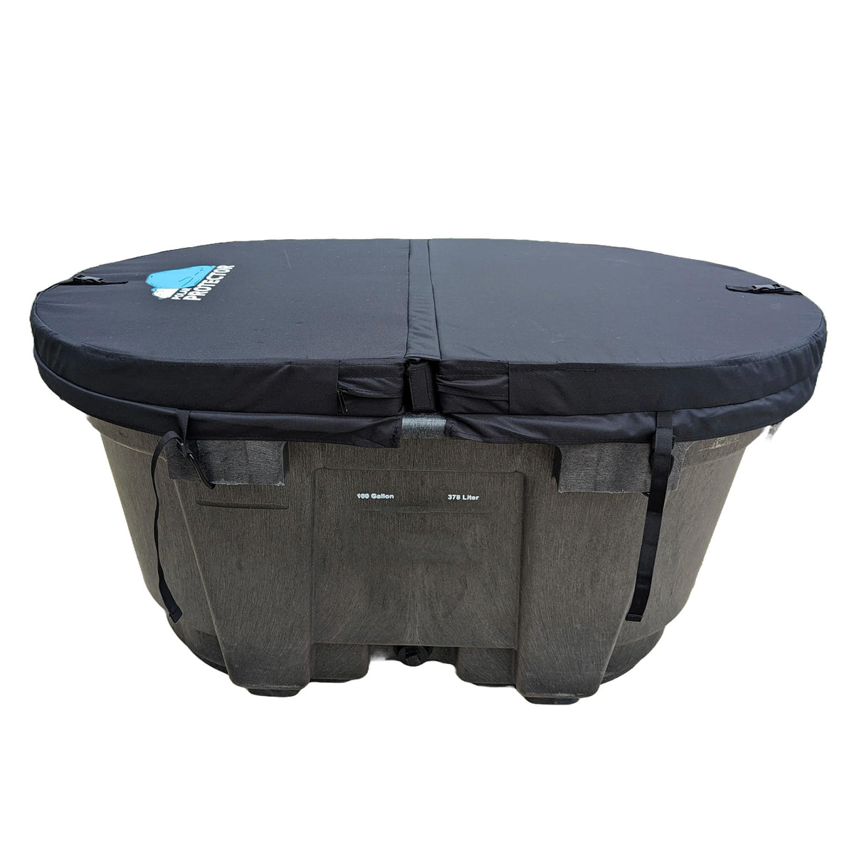 Polar Protector -100 Gallon Oval Stock Tank HARD Insulated Hot Tub Cover Ice Water Therapy Ice Bath Cold Water 100 Gallon Waterproof Rip Proof Tough Keeps Clean Hook Attachment