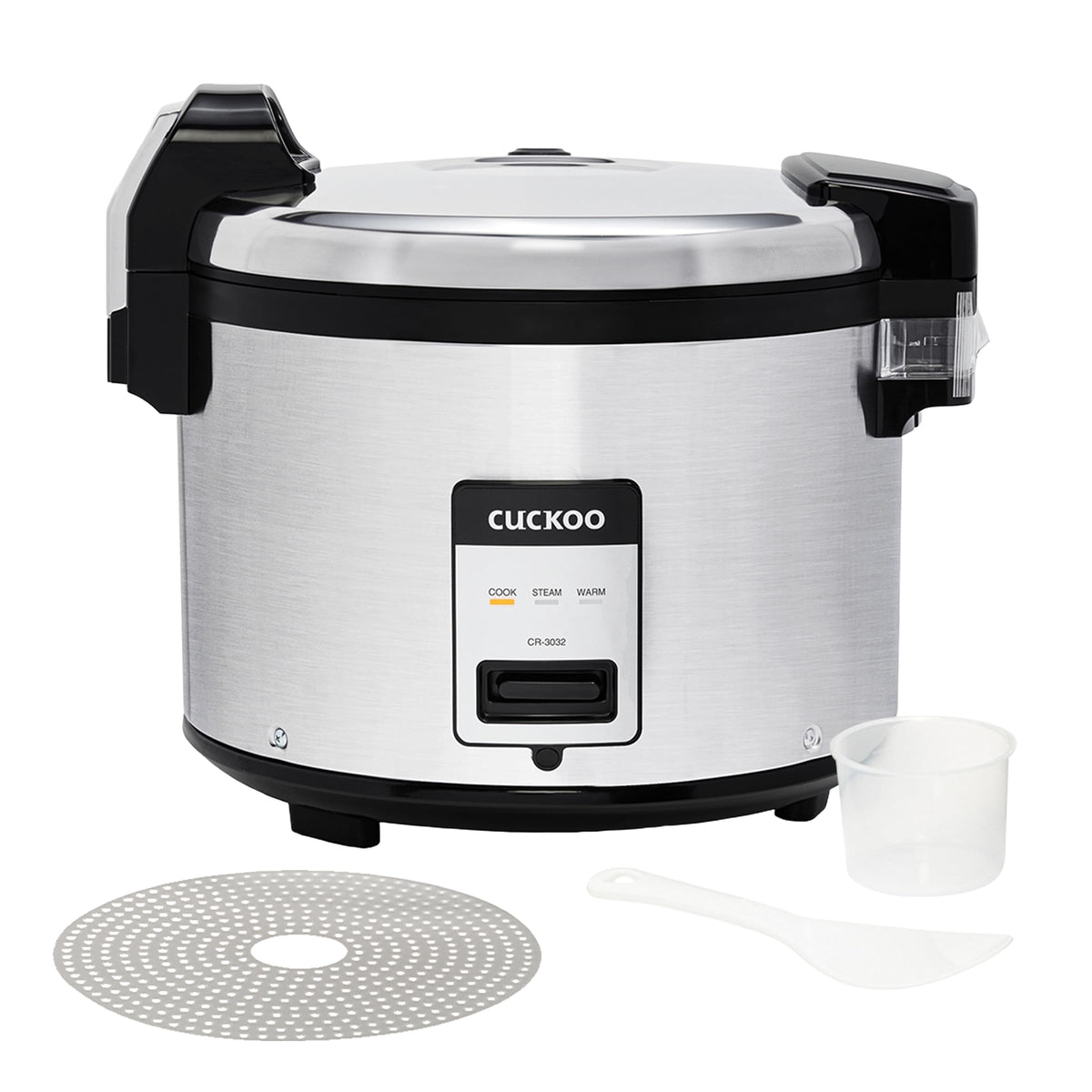 CUCKOO Commercial Rice Cooker & Warmer, Extra Large Rice Cooker 30-Cup Uncooked / 60-Cup Cooked, Professional Industrial Grain Cooker with Large Capacity, Easy One-Touch Operation, Silver (CR-3032)