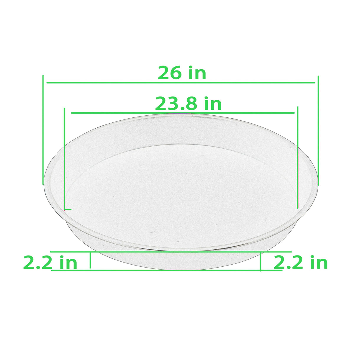 VUWEZ 6 Pack of 25 inch Plant Saucer, Plant Tray 20 Inch Round, Plant Saucers for Indoors, Plant Trays for Pots, Flower Pot Saucers, Pot Saucers for Planter 19-26" (25", Black)