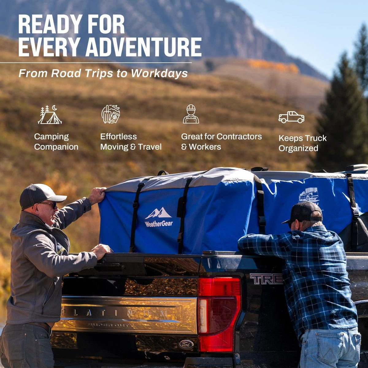 TruckDuffle Truck Bed Storage Bag – Expands Up to 70 Cu Ft – Weatherproof Cargo Organizer – Waterproof Heavy-Duty Soft-Shell Material – Fits Compact to Heavy Duty Beds