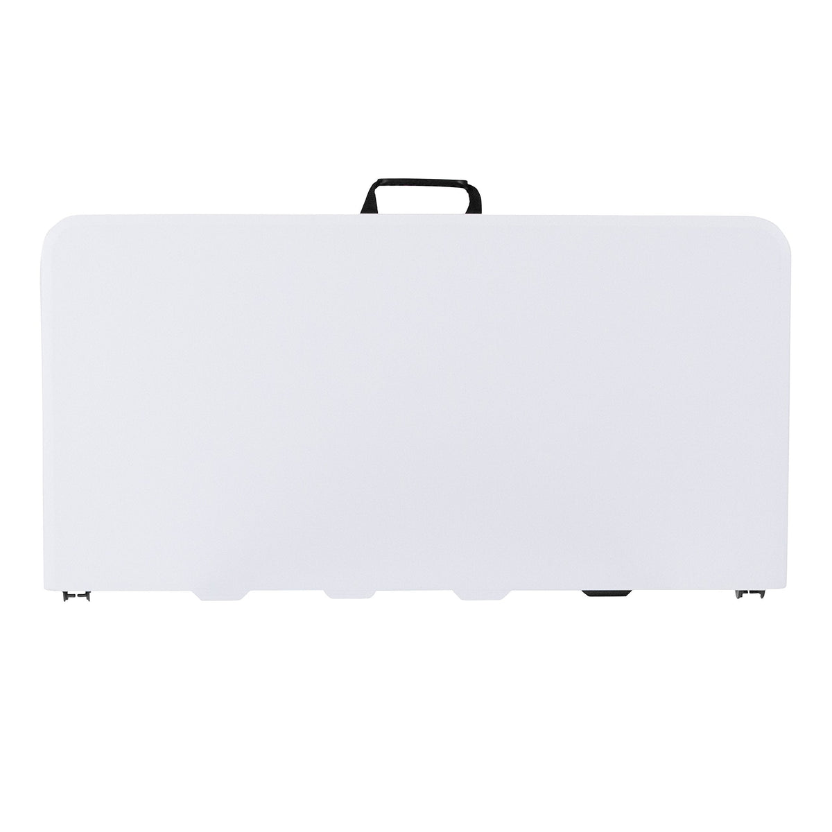 Flash Furniture Kathryn 2.79-Foot Square Bi-Fold Granite White Plastic Folding Table with Carrying Handle