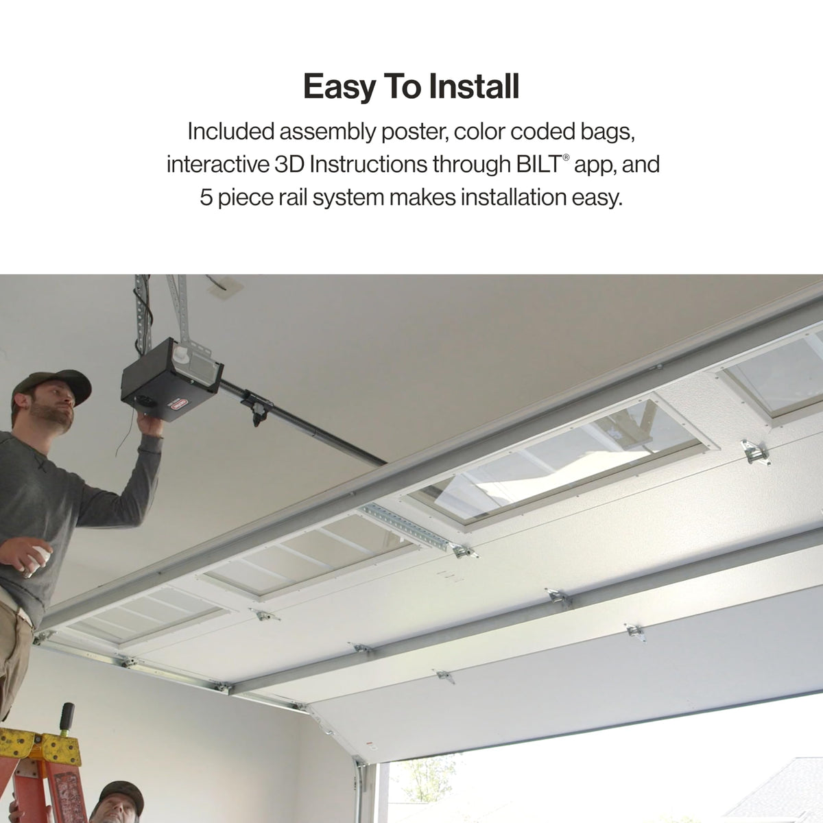 Genie 2055-LED Essentials Garage Door Opener, LED Bulbs Included, Ultra-Quiet Belt Drive Garage Door Opener