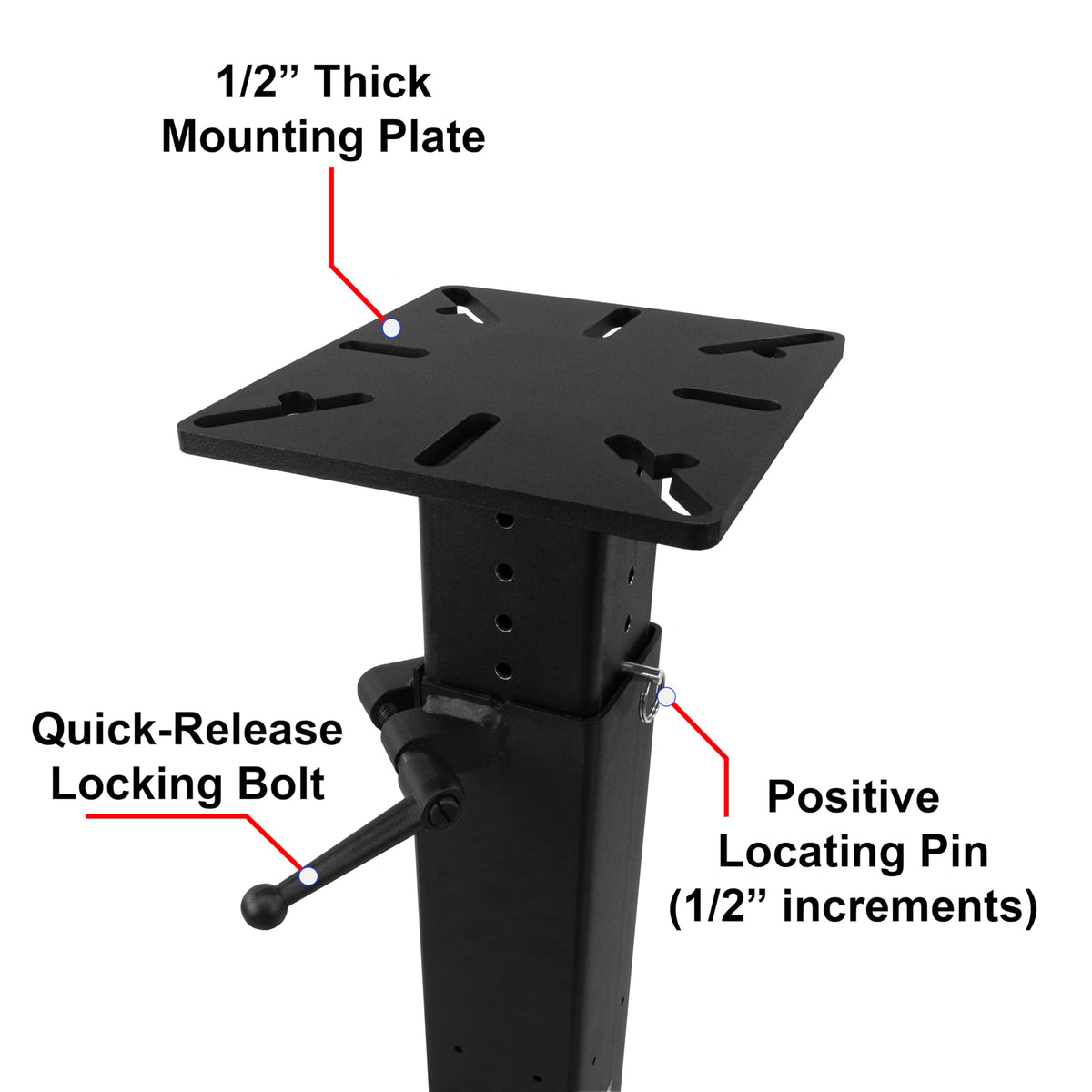 Trick-Tools Versa-Mount Adjustable Height Vise and Grinder Floor Pedestal, Made in the USA