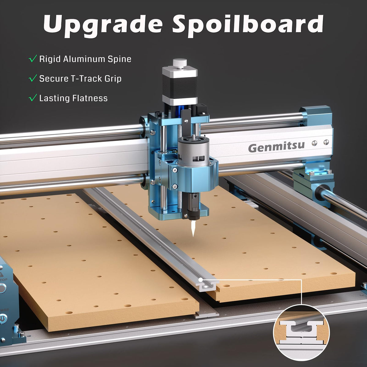 Genmitsu CNC Router Machine 4040-PRO + CFL55-33 5000mW Optical Power Laser Module, for Metal Acrylic Cutting Milling, GRBL Control, Lead Screw Driven, 3 Axis Engraving