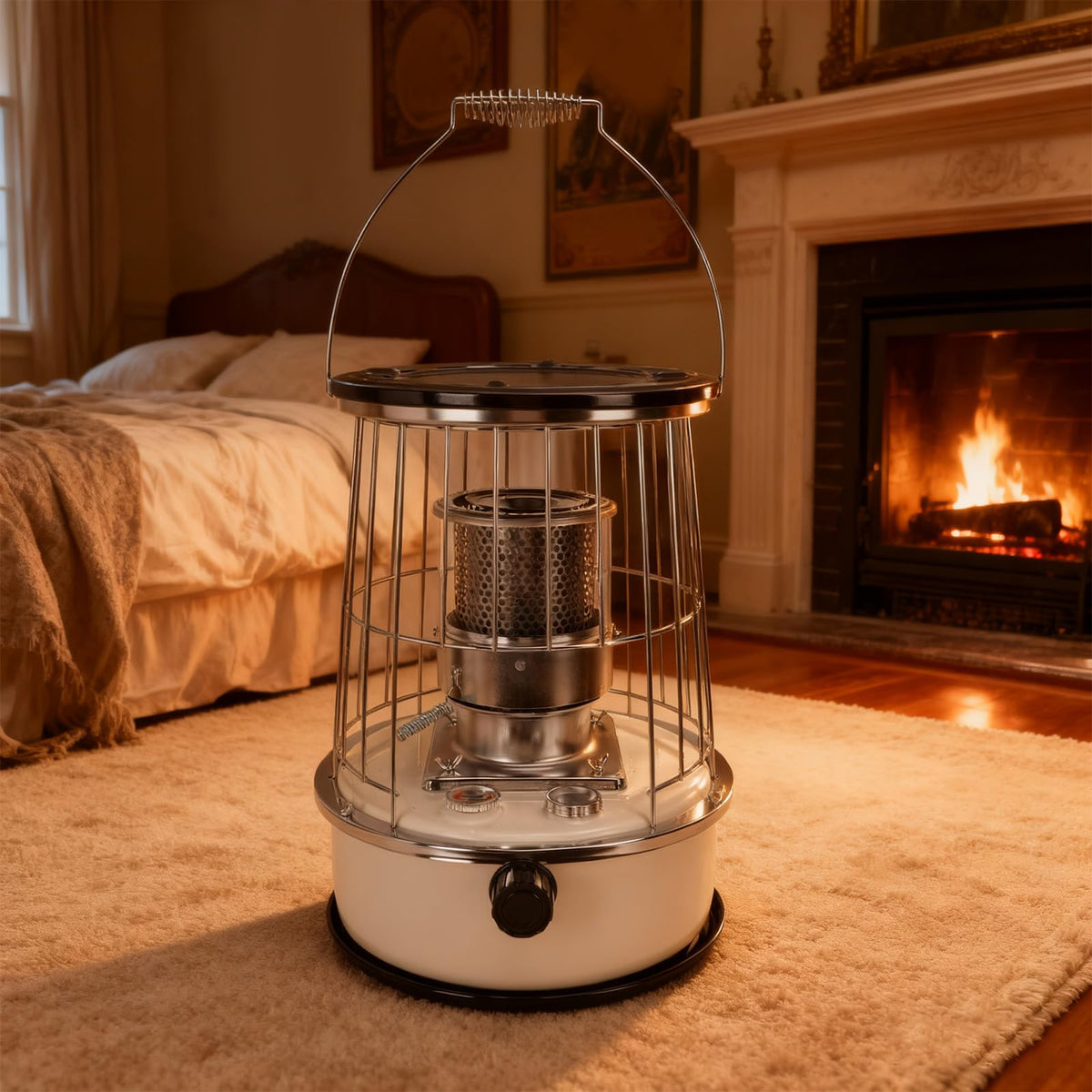 Portable 10000BTU Kerosene Heater with Anti-Tip Safety, 6L Tank 30H Burn Time for Indoor Outdoor Heating Cooking, 2600W Power