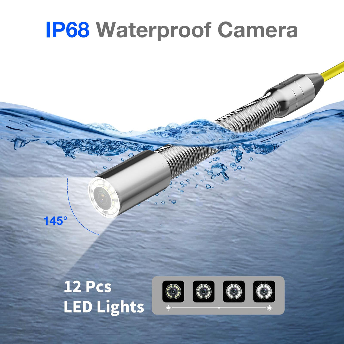 EIXAUP Sewer Camera 100 FT, 4.3" HD Screen, 23mm Industrial Endoscope with Light,32GB Card, Portable Drain Camera with 8500mAh Battery,Ideal for Plumbers and Homeowners(No DVR)