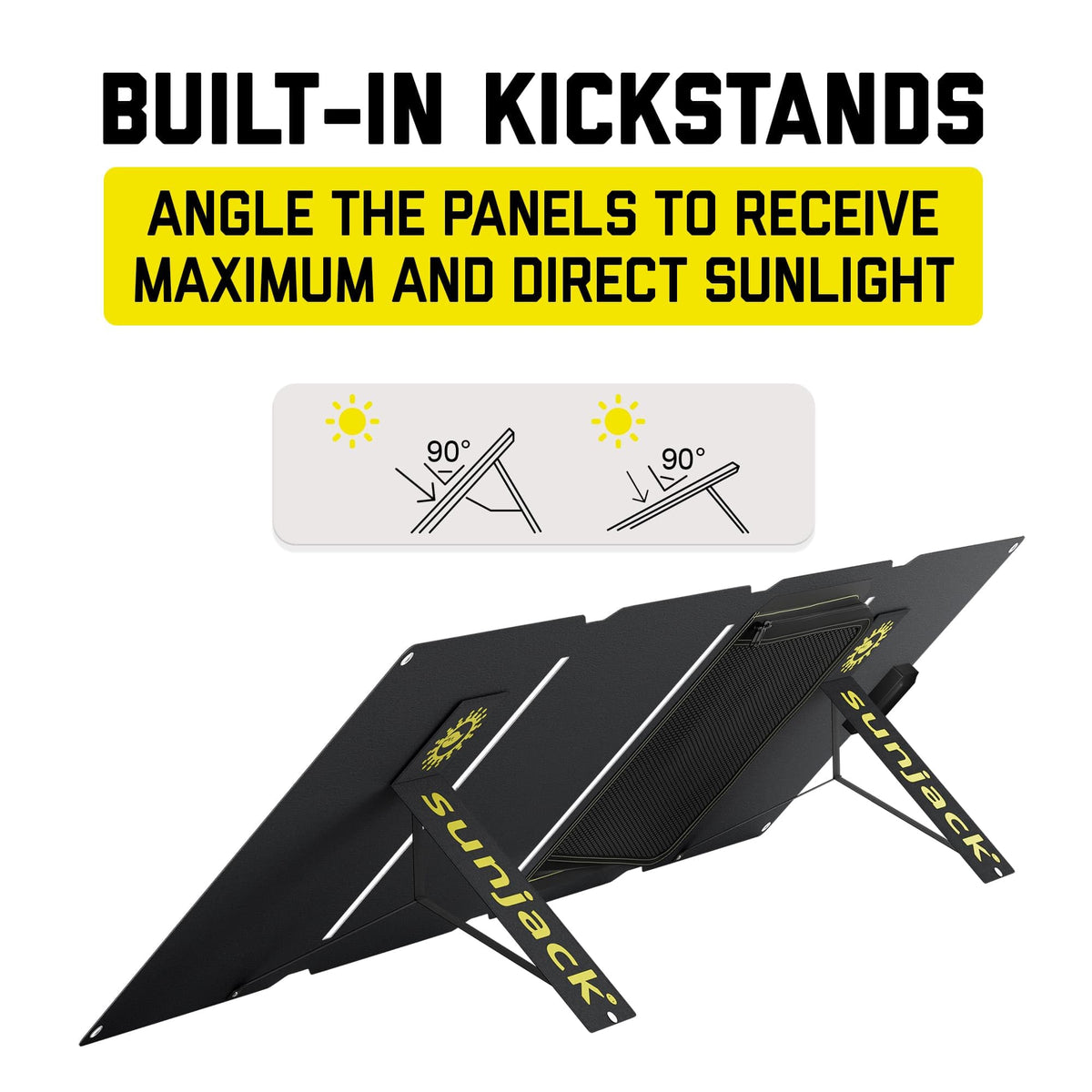 SunJack – 40 Watt Foldable Solar Panel, ETFE Waterproof Portable Solar Panel with Kickstands, USB-C PD30W, USB-A QC3.0, DC Output, Solar Panels for Camping, Hiking, Emergency Power