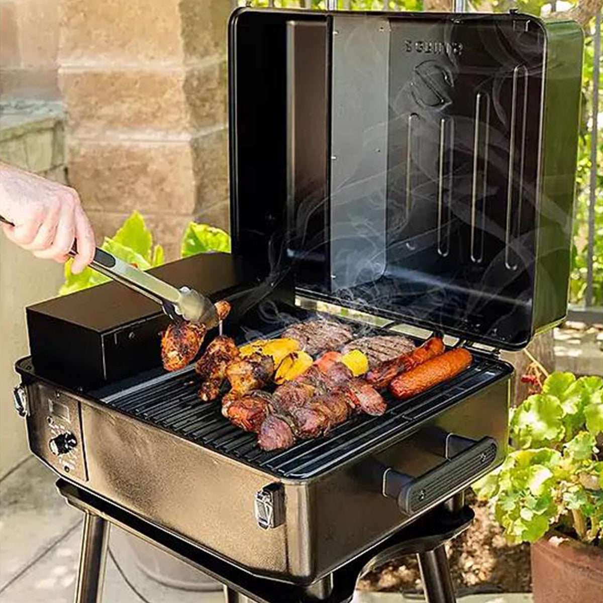 Z GRILLS ZPG-200APro Portable Tabletop Wood Pellet Grill and Smoker, Digital Control, 8 in 1 BBQ Grill for Outdoor Kitchen, Backyard, 202 Sq Inches of Cooking (Black)