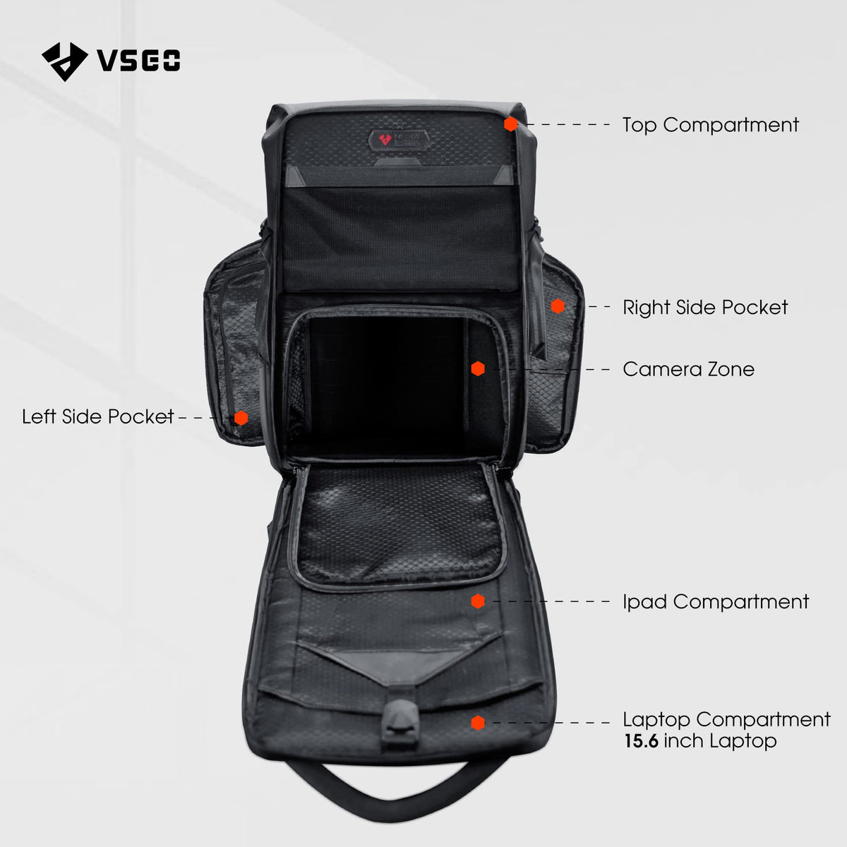 VSGO 20L Camera Backpack and 5-in-1 Rechargeable Camping Lantern Set, for Outdoor, Photography, and Emergency Use