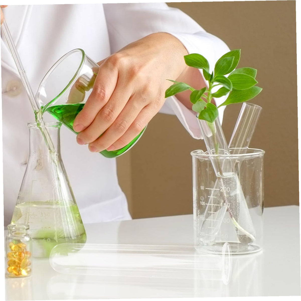 Abaodam 5Pcs Hydroponics Test Tube Vase Transparent Glass Propagation Vases for Indoor Plants Stylish Home Decor for Flower Arrangements and Terrarium Display