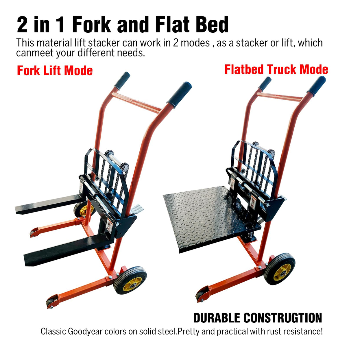 Hydraulic Material Lift Winch Stacker,440 Lbs Pallet Truck Dolly,Lift Table,Compact & Portable Hydraulic Winch for Construction,Warehousing,and DIY Projects