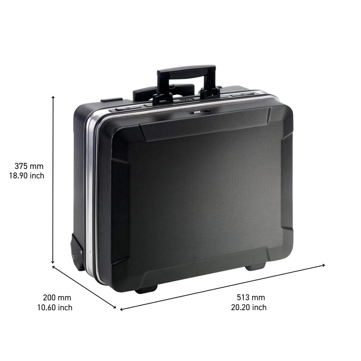 B&W International GO Portable Wheeled Rolling Tool Case Box with Pocket Boards, Black