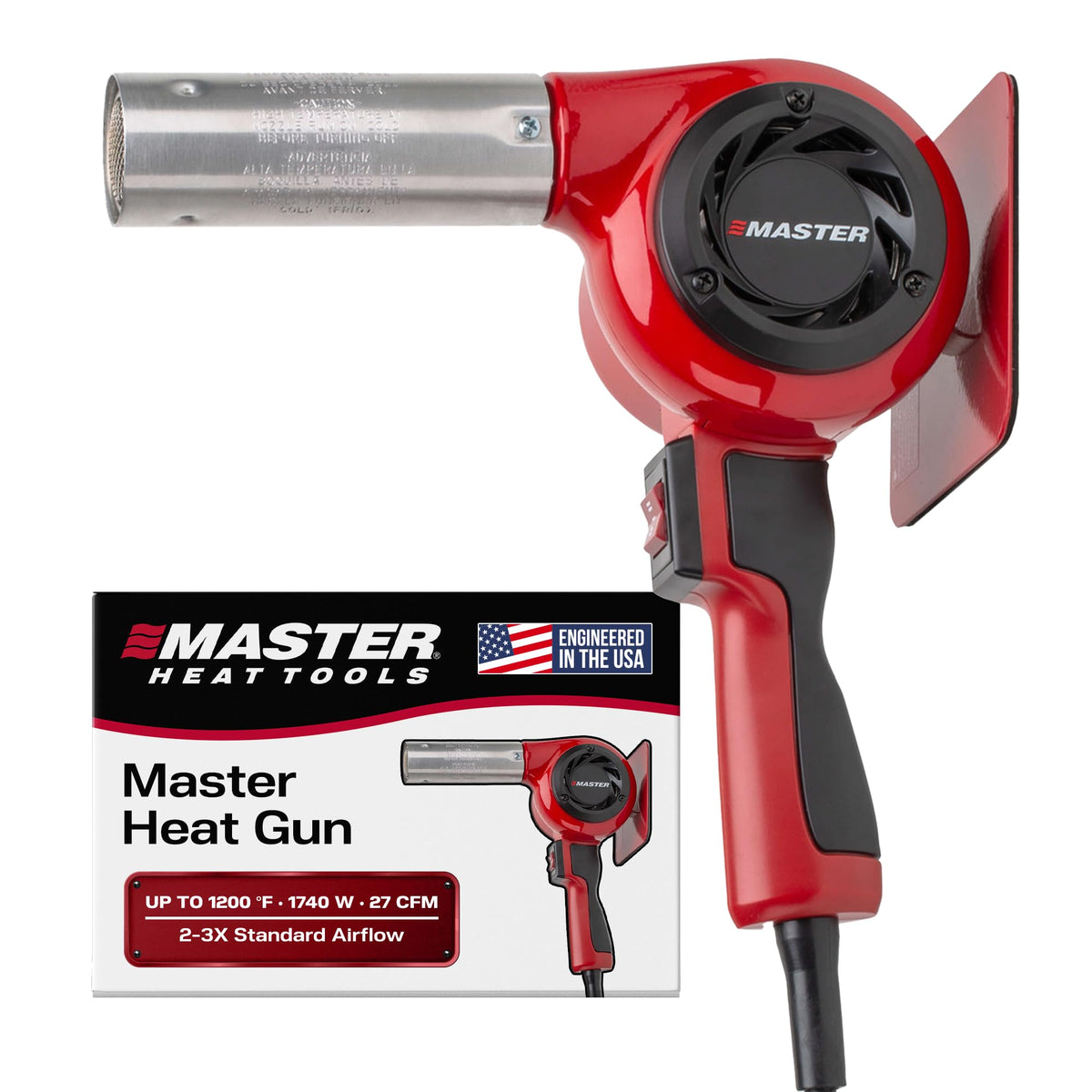 Master Appliance VT-751D Industrial Heat Gun, Quick Change Plug-In Heating Element, Variable Temperature Heat Gun, 130F to 1200F, 120V, 1740W, 14.5 Amps, Engineered In USA