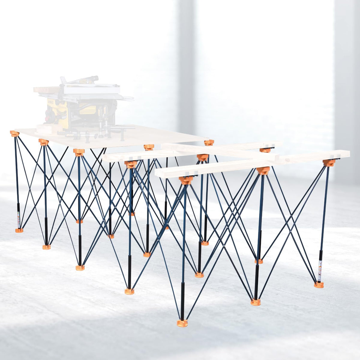 POWERTEC Arachni-Flex Portable Workbench 4x8ft Collapsible Workstand - Heavy Duty Folding Work Table Base, 6000 lbs Capacity 36 Inch Work Height, No Assembly Mobile Work Station w/Carry Strap (71930)