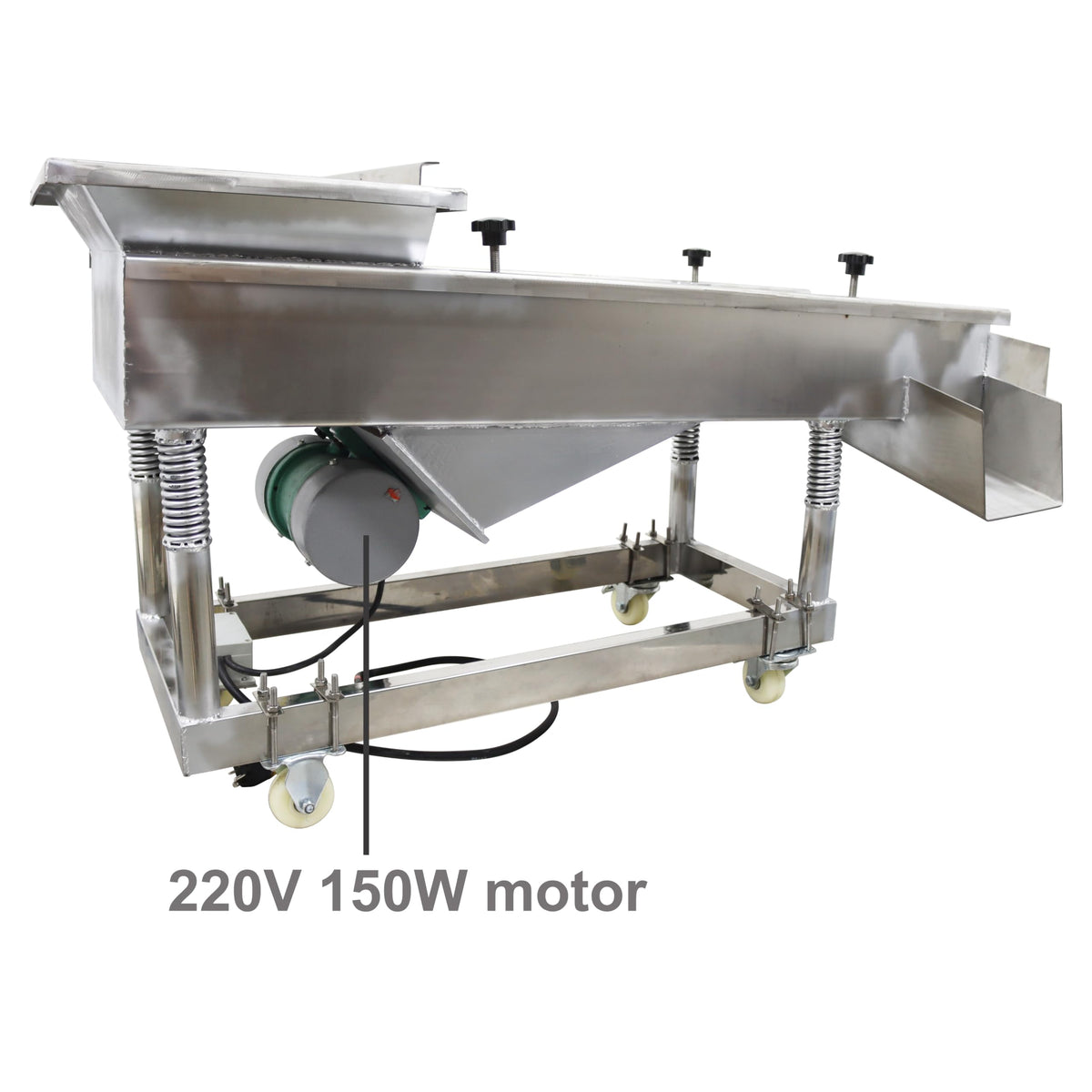 TECHTONGDA Straight Vibrating Sieve Screen Shaker Electric Linear Sifter Machine Stainless Steel One Layer One Motor 3m Screen Size 16×47inch 220V