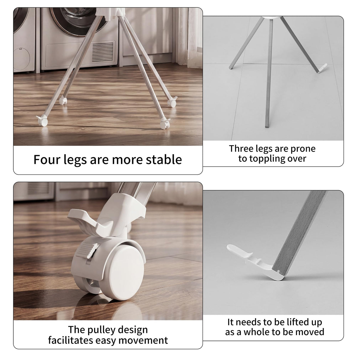 RFOUO Clothes Drying Rack Aluminum-4 Legs 16rods Double Layer, Portable Foldable Drying Rack,Space Saving Laundry Drying Rack,Drying Rack Clothing for Laundry Bedroom Household