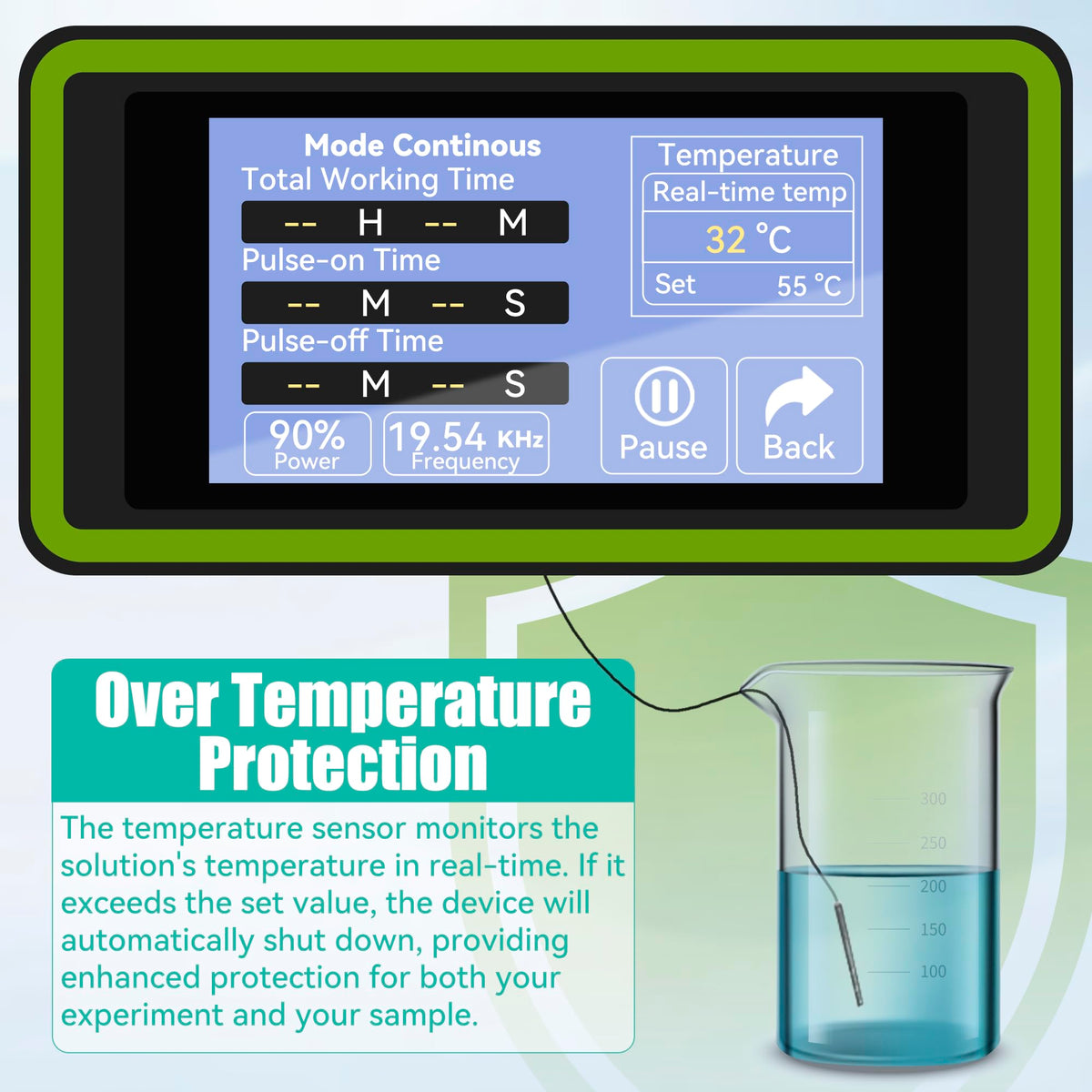 U.S. Solid 2000W Ultrasonic Homogenizer, 50-3000ml Lab Sonicator Cell Disruptor, Smart Touch Screen Mixer for Nano-Dispersion, Extraction, Disruption & Emulsification