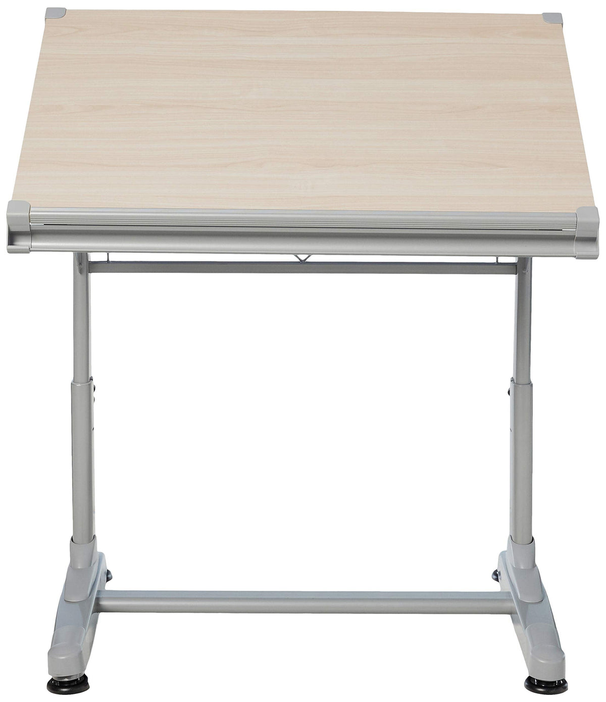 Stand Up Desk Store Adjustable Height and Angle Drafting Table Drawing Desk with Large Surface (Silver Frame/Birch Top, 40" W X 26" D)