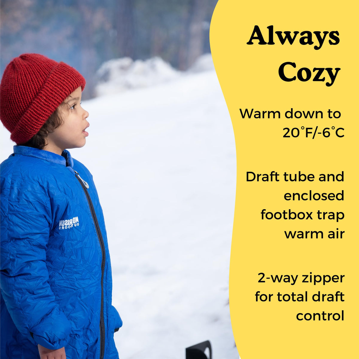 Mighty Mo 20° Down Kids Sleeping Bag (Ages 3-5). The Warmest, Lightest Camping Sleeping Bag for Kids Ages 3-5. (Bayberry Blue)