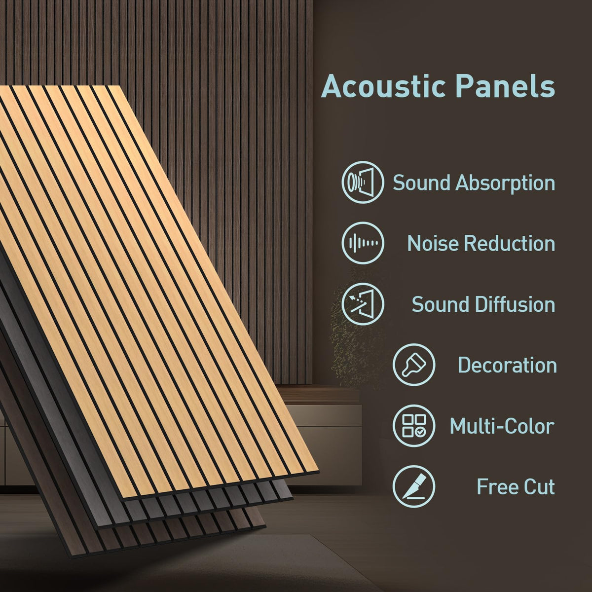 UMIACOUSTICS 6 Packs Acoustic Panel,47.2 x 23.6 Inches Decorative Sound Proof Panel for Office,Home Theater,Studio,Grey