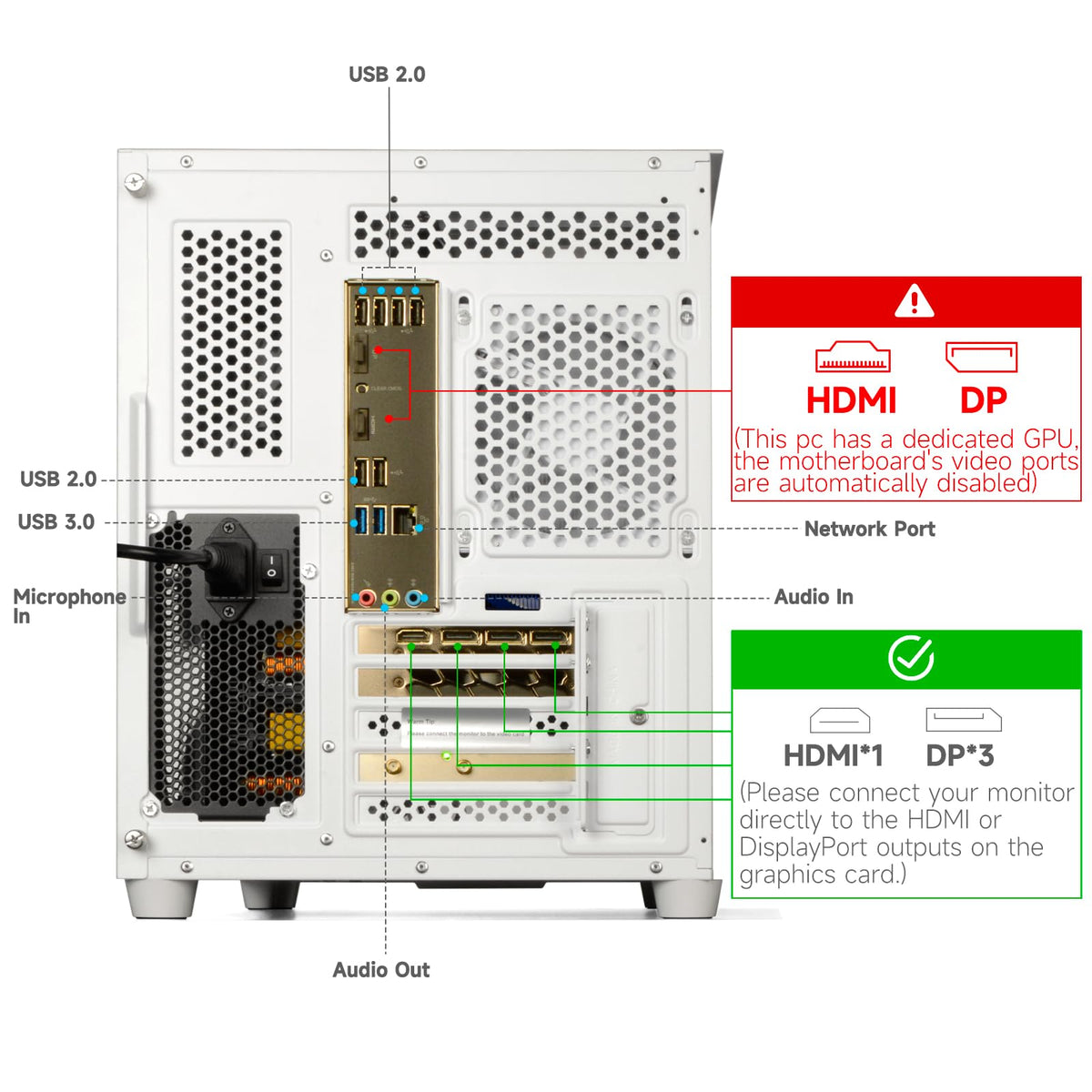 LXZ Gaming PC Core i7-14700F PC Computer, RTX 5060 8G, 16G DDR5 RAM, 1TB NVME 3.0 SSD, Prebuilt Gaming Desktop, VR Ready Tower Computer for Home and Office (White)