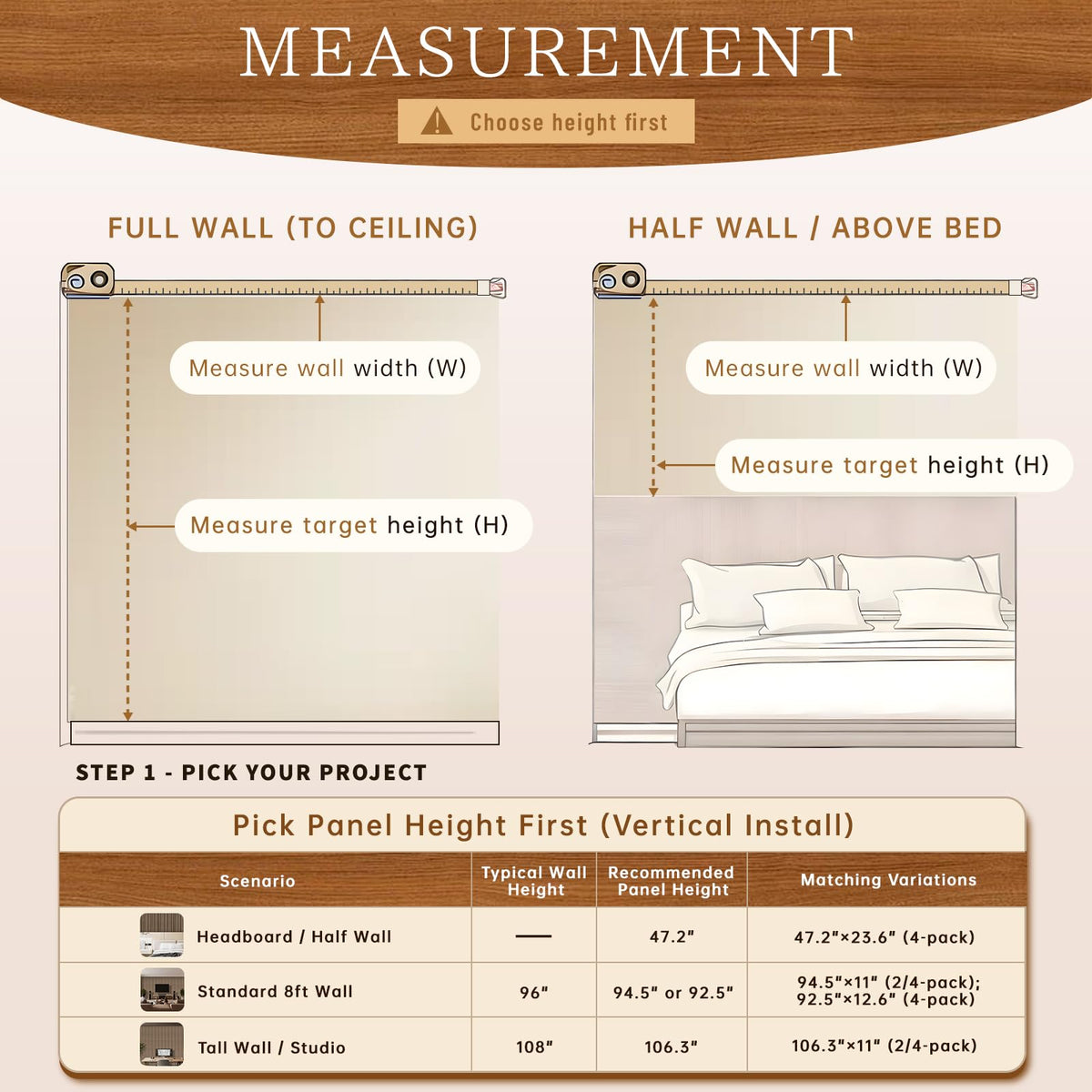 RITOLLO 4-Piece Wood Slat Panels for Wall 94.5"×11" Acoustic Panels for Interior Wall Decor 3D Fluted Sound Absorbing Panel - Natural Walnut