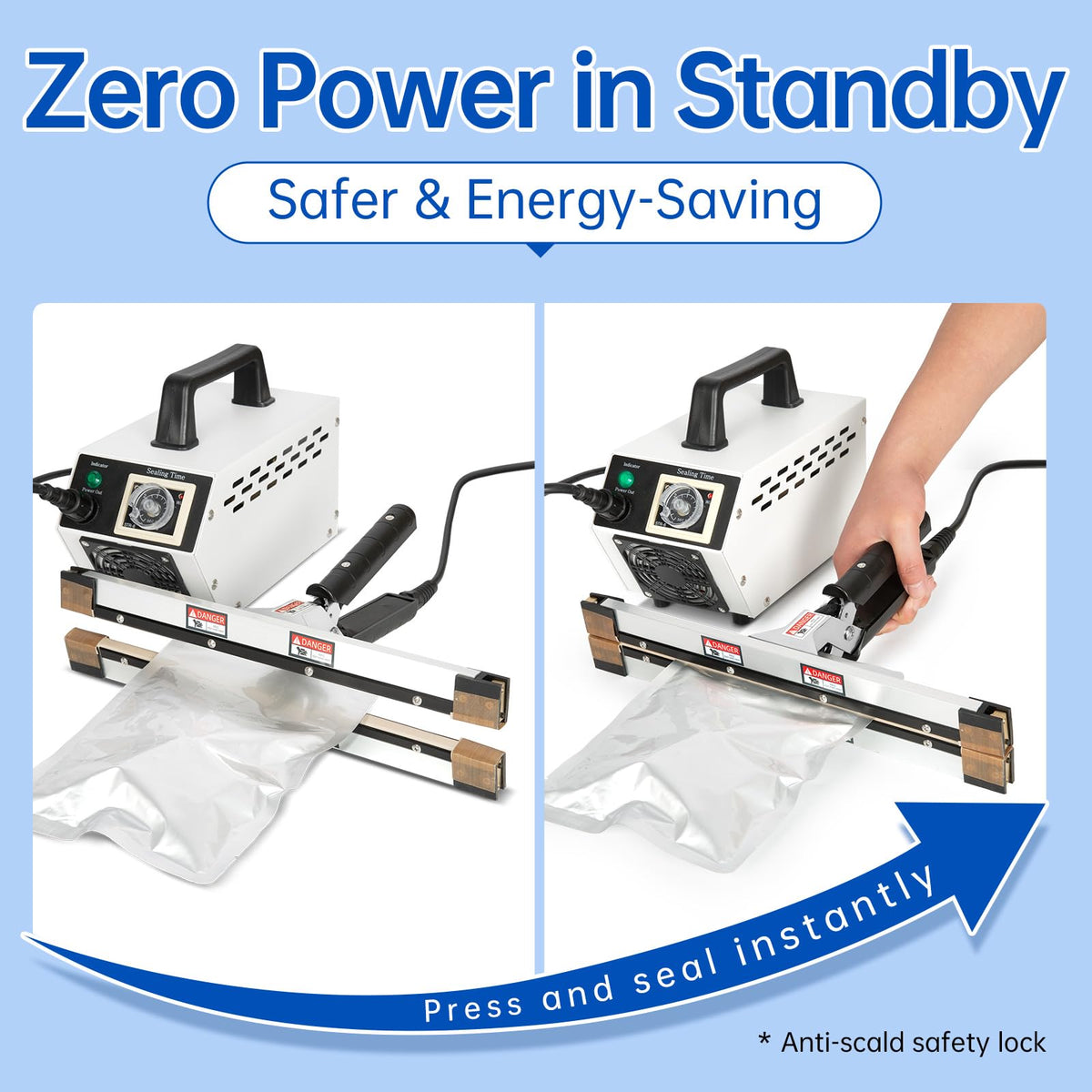 R-PACK Portable Handheld Heat Sealer Machine, IPS-300 12-Inch | Instant-Heat Sealing for Polyethylene, Foil, Kraft, and Mylar Packaging