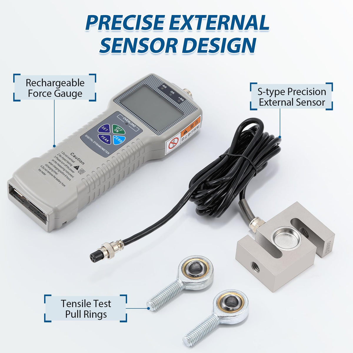 BAOSHISHAN DS2-5000N Digital Force Gauge with External Sensor