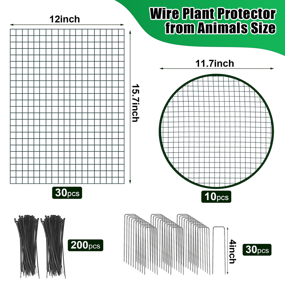 10 Pack Wire Plant Protector with Cover, 16"x12" Detachable Metal Plant Protectors Mesh, Garden Plant Protectors for Shrubs Flowers Vegetables to Keep Rabbit & Chicken Animals Out