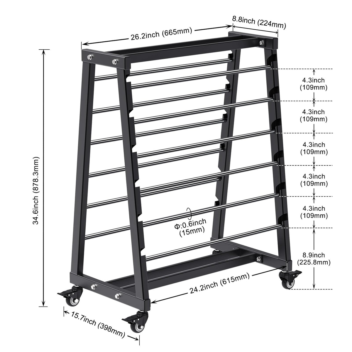 SELEWARE Heavy-Duty 12-Rod Wire Spool Rack – 400lb Capacity Cable Caddy & Dispenser with Locking Wheels, Adjustable Spool Rods for Electrical, Industrial & Retail Use