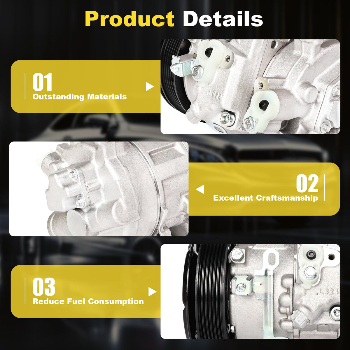 GIVEMER Air Conditioning AC Compressor with Clutch Compatible with Toyota Corolla 2009-2010, Matrix 2009-2012, Scion xD 2008-2014 1.8L,Replaces 88310-02510,4711632, 6512719, CO-11210C, 68328,CO11210C