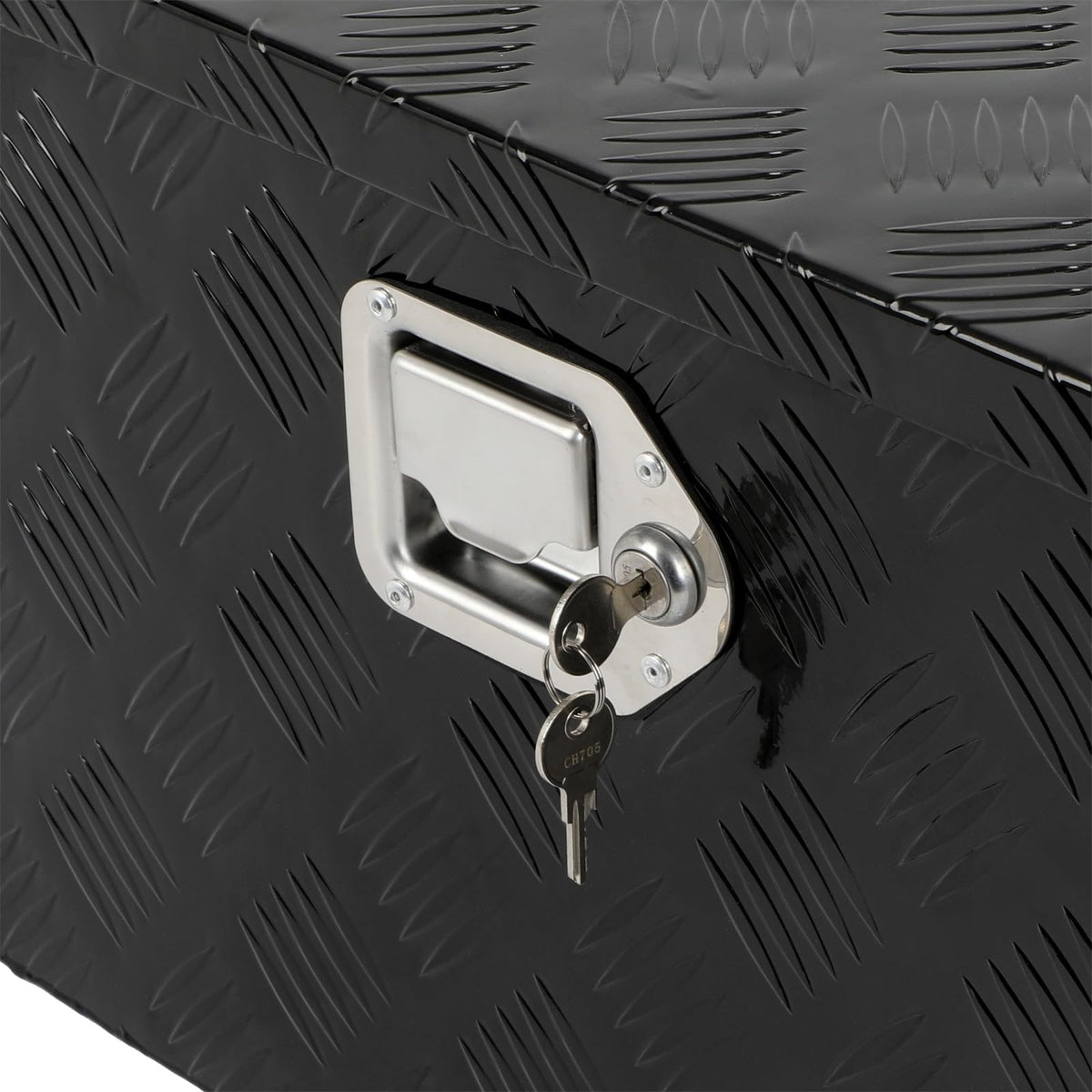 SCITOO 39 Inch Aluminum Diamond Plate Truck Bed Tool Box,Heavy Duty Crossover Storage for Most Full Size Pickups,Lockable Weatherproof Chest,Fits 39" Truck Beds,Easy Access to Load and Unload
