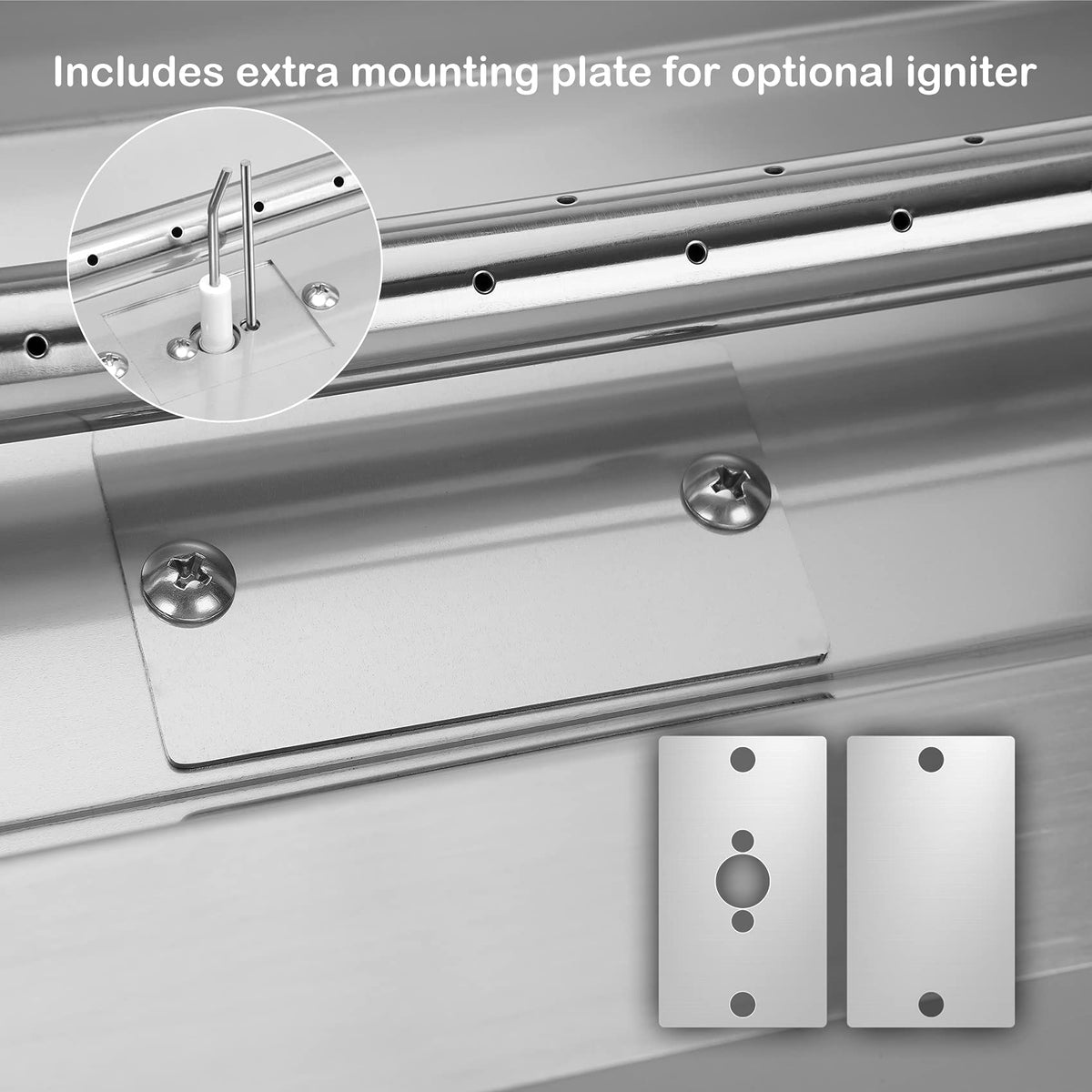 Stanbroil 48 x 6 Inch Linear Natural Gas Fire Pit Burner with Spark Ignition Kit, Stainless Steel Gas Fire Pit Kit Insert for DIY Fireplace, 91,000 BTU'S Max