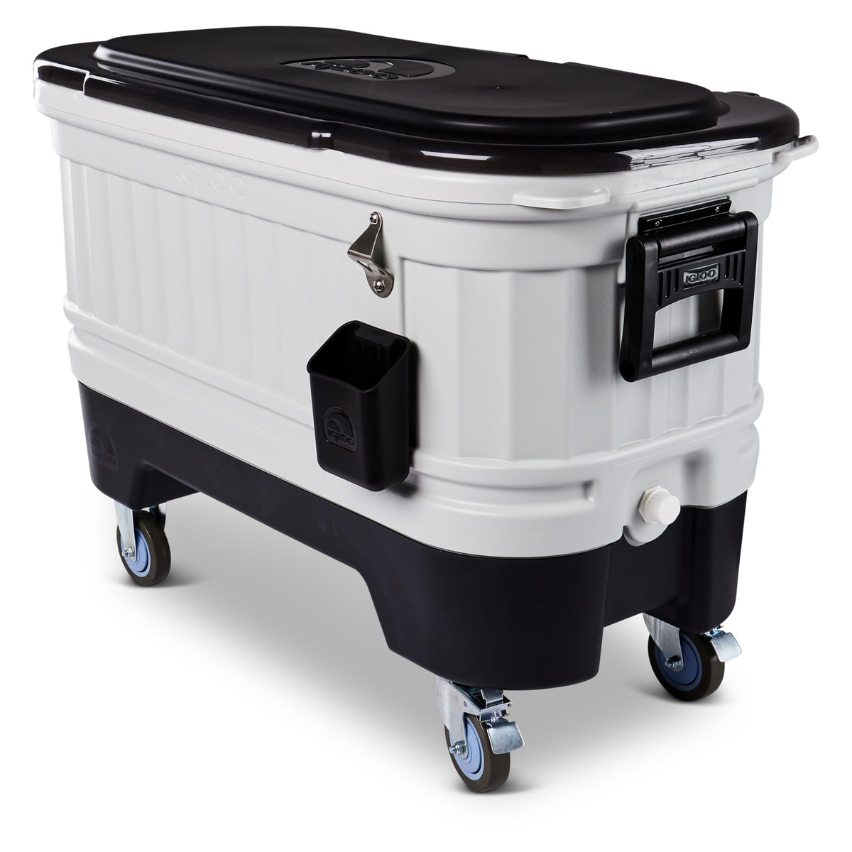 Igloo Party Bar 125 Qt Cooler with Wheels | Insulated Rolling Ice Chest | Light Gray