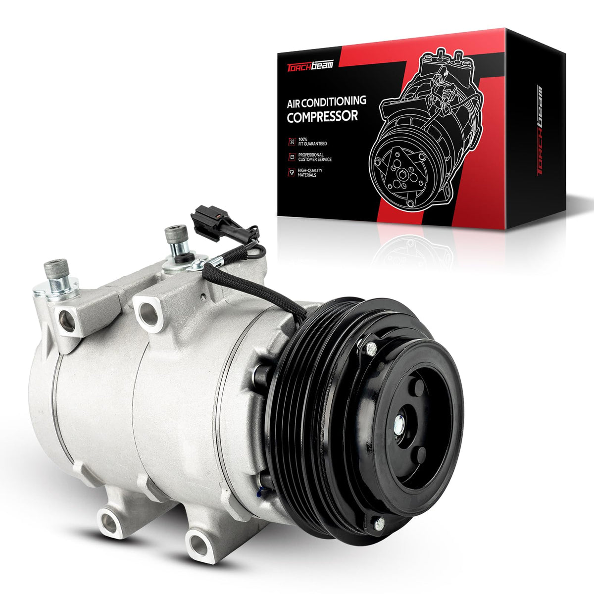 Torchbeam 58190 NEW Automotive Air Conditioning AC Compressor Kit Compatible with Sorento 2003-2006, Replace 19192408, 977013E200, 977013E200RU, CO-10822C, 58190, 57190