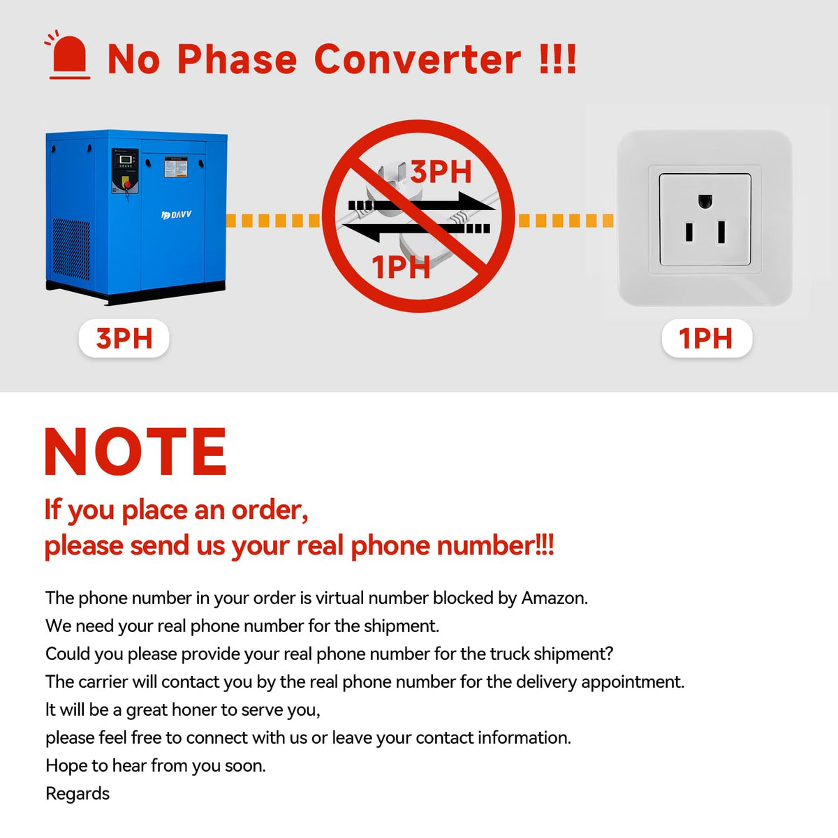 HPDAVV Rotary Screw Air Compressor 55KW 75HP 208-230V/60Hz/3-Phase Heavy Duty Stationary Industrial Air Compressed System 350CFM Max.Pressure 125PSI Commercial Air Compressor